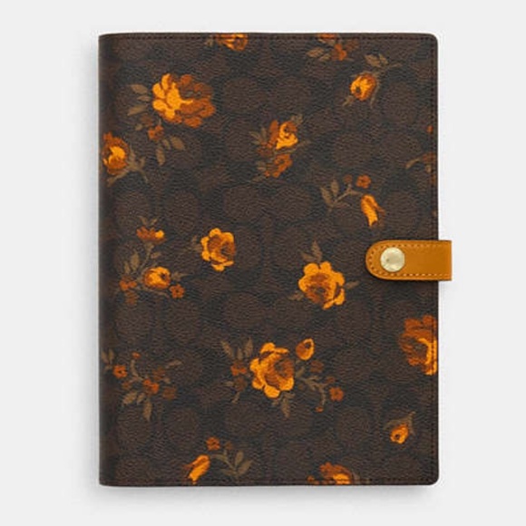 New coach Notebook In Signature Canvas With Floral Print - Picture 1 of 6